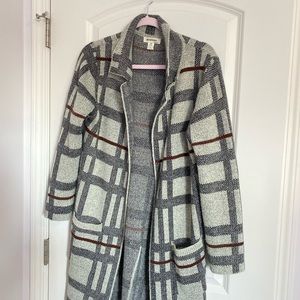 Monetau Los Angeles grey tartan cardigan